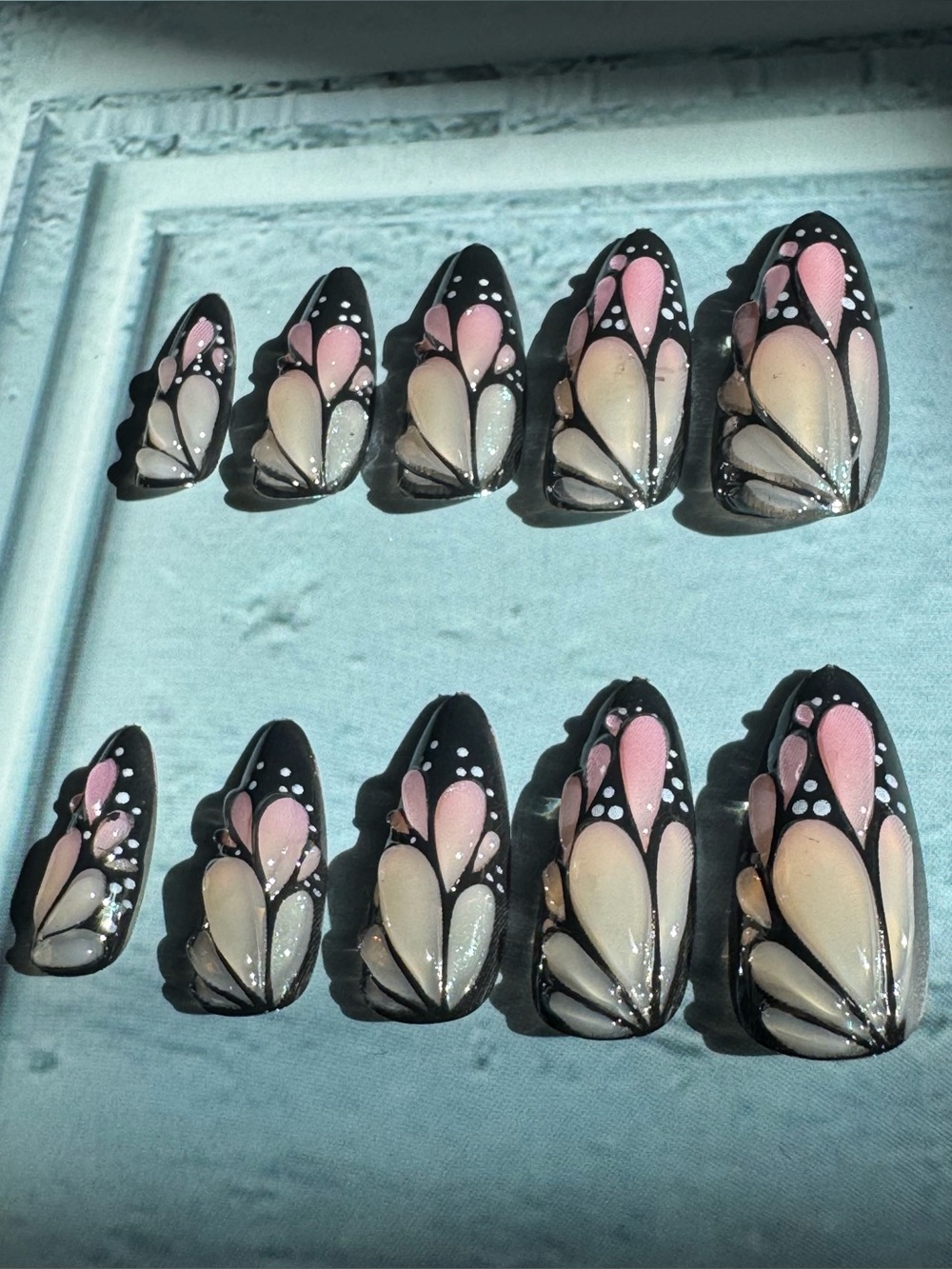 Butterfly Wing Pink Ombre Press-On Nail Set